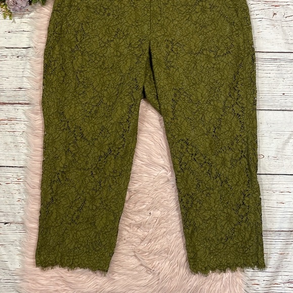 J. Crew Lace Easy High Rise Crop Pant in Moss - Picture 7 of 10